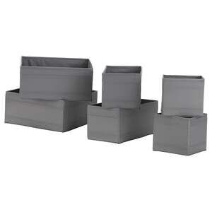 Gray Ikea Skubb 6 piece Drawer Organizer